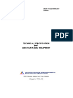 Technical Specification For Amateur Radio Equipment