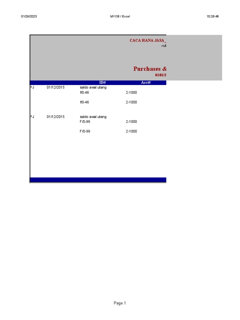 MYOB Excel Journal Entries 2015 PDF