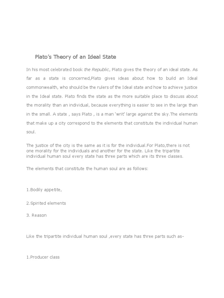 Ideal State Theory PDF Plato Courage