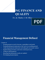 Managing Finance and Quality