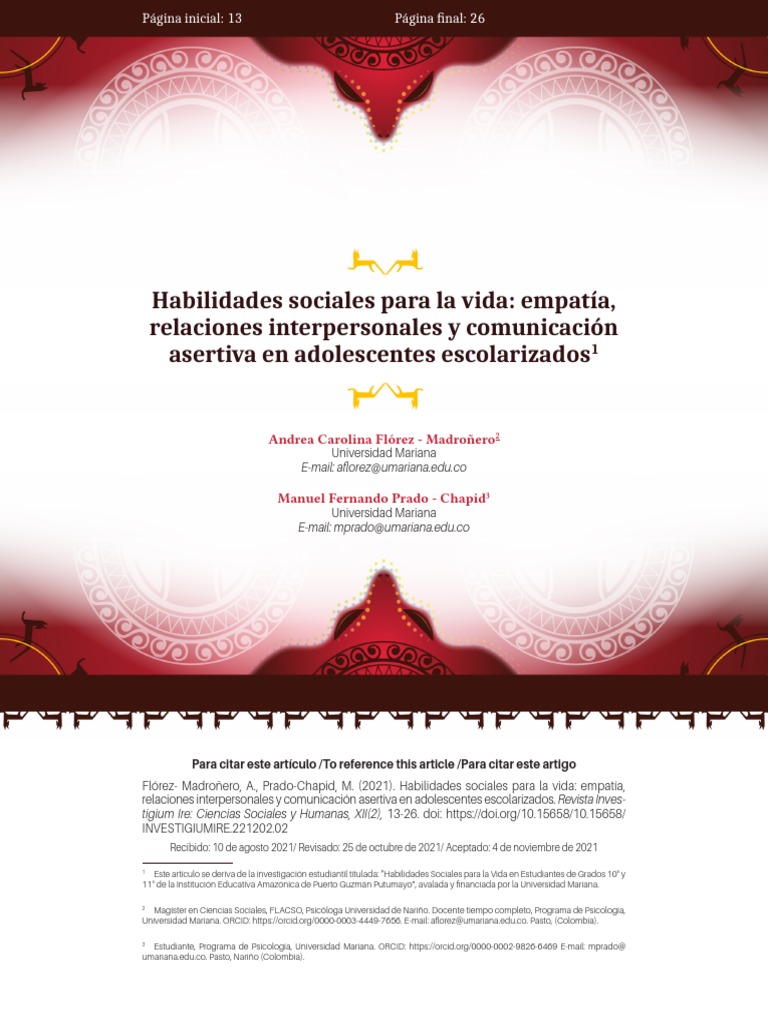 Habilidades sociales en adolescentes escolarizados | PDF | Las ...