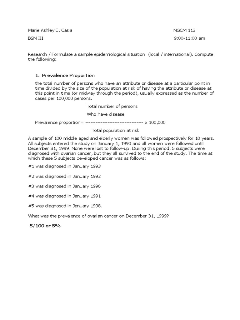 CHN Epidemiological Statistics PDF Incidence (Epidemiology