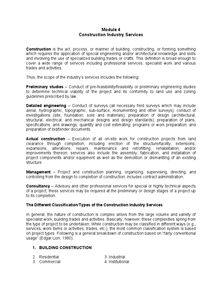 Construction Industry Services Guide | PDF | Door | Concrete