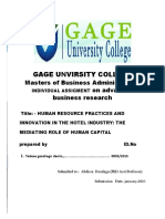 Gage Unvirsity College: Masters of Business Administration On Advanced Business Research