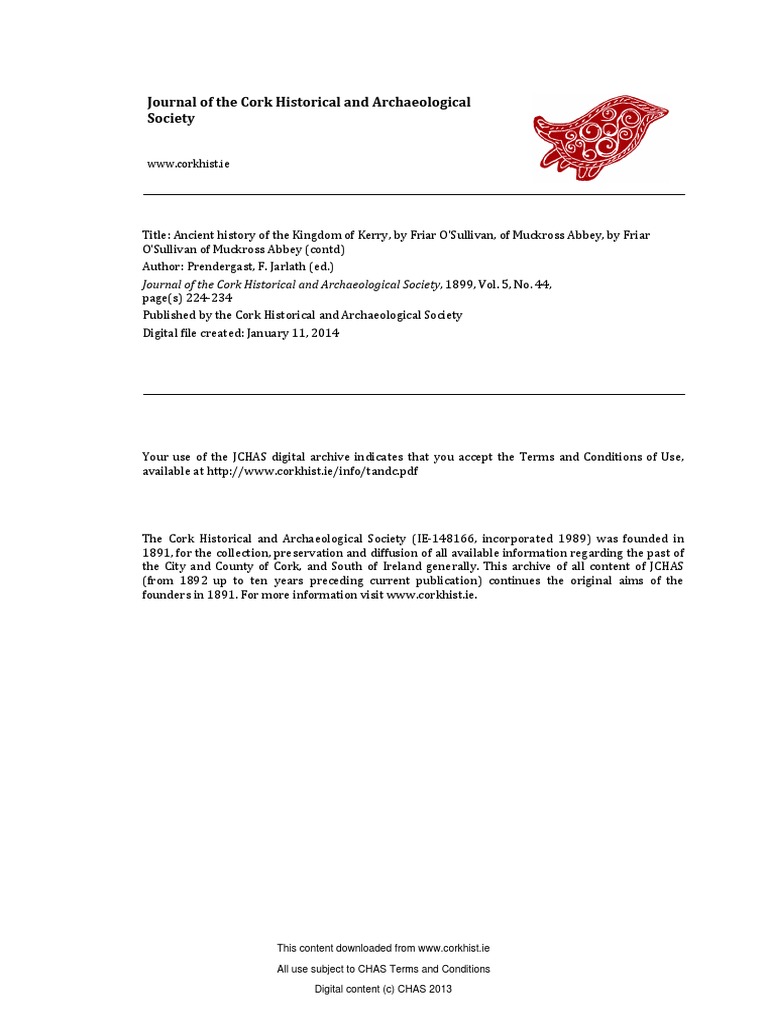 Journal of The Cork Historical and Archaeological Society PDF