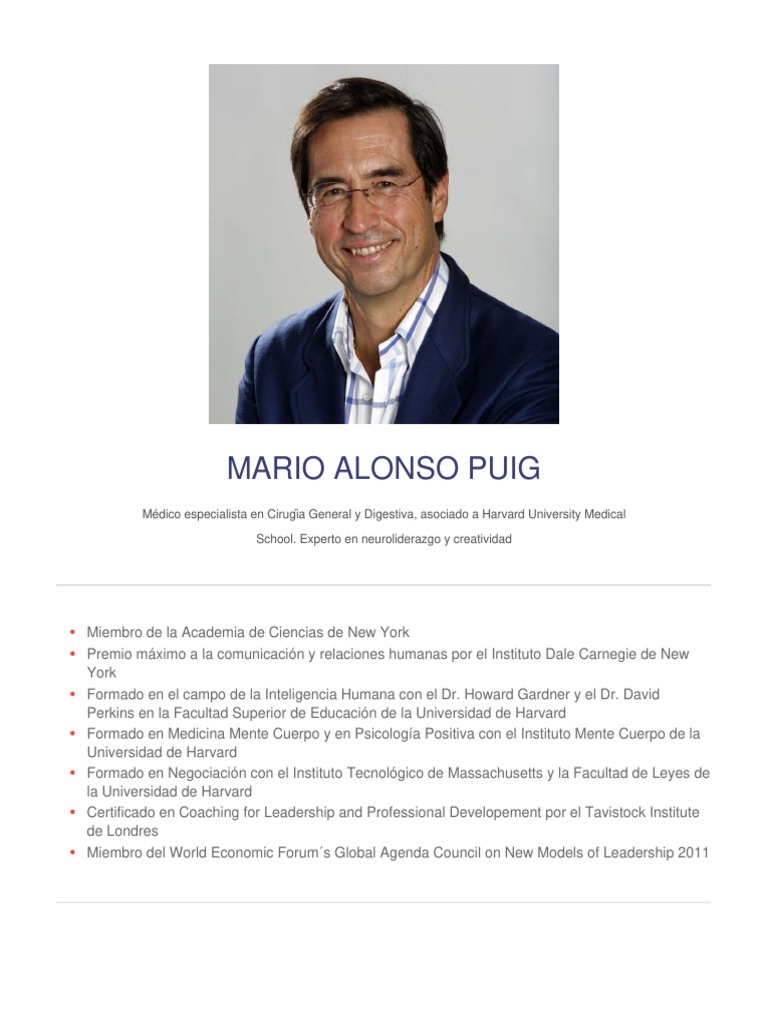 Biografía de Mario Alonso Puig | PDF | Liderazgo | Felicidad