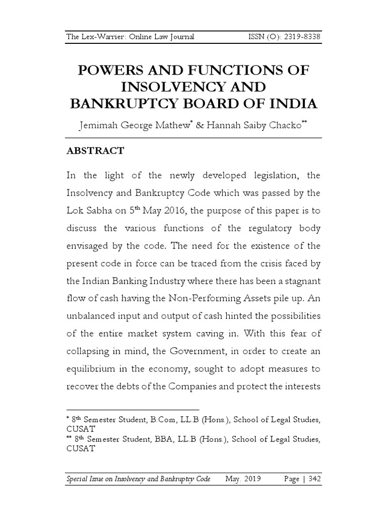 Insolvency And Bankruptcy Board Of India Pdf Bankruptcy Insolvency