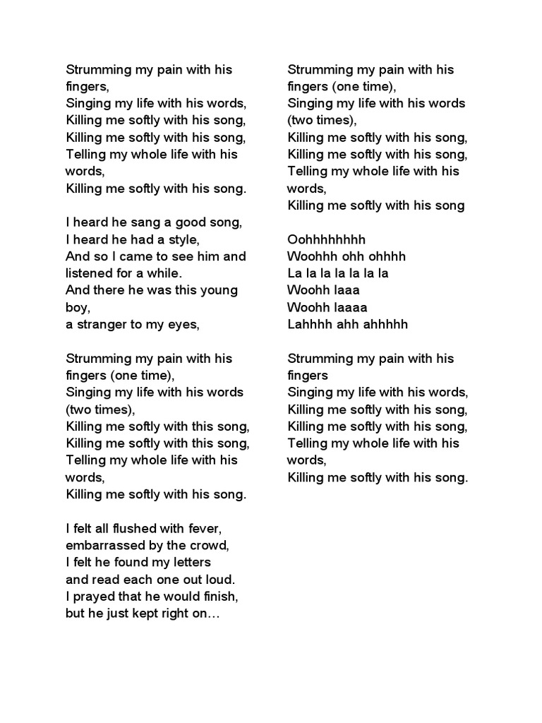 Killing Me Softly with His Song | PDF