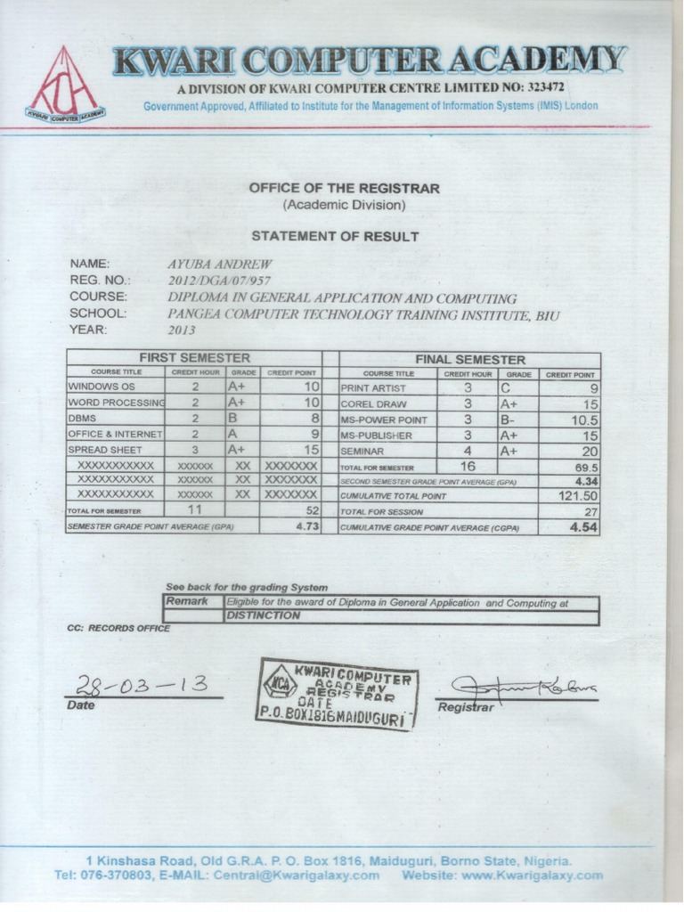 My Computer Diploma Cert | PDF