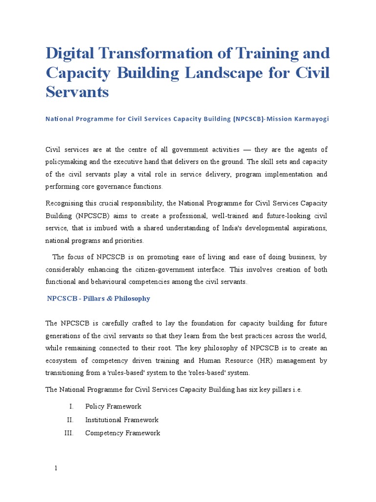 Digital Transformation in Civil Service Training | PDF