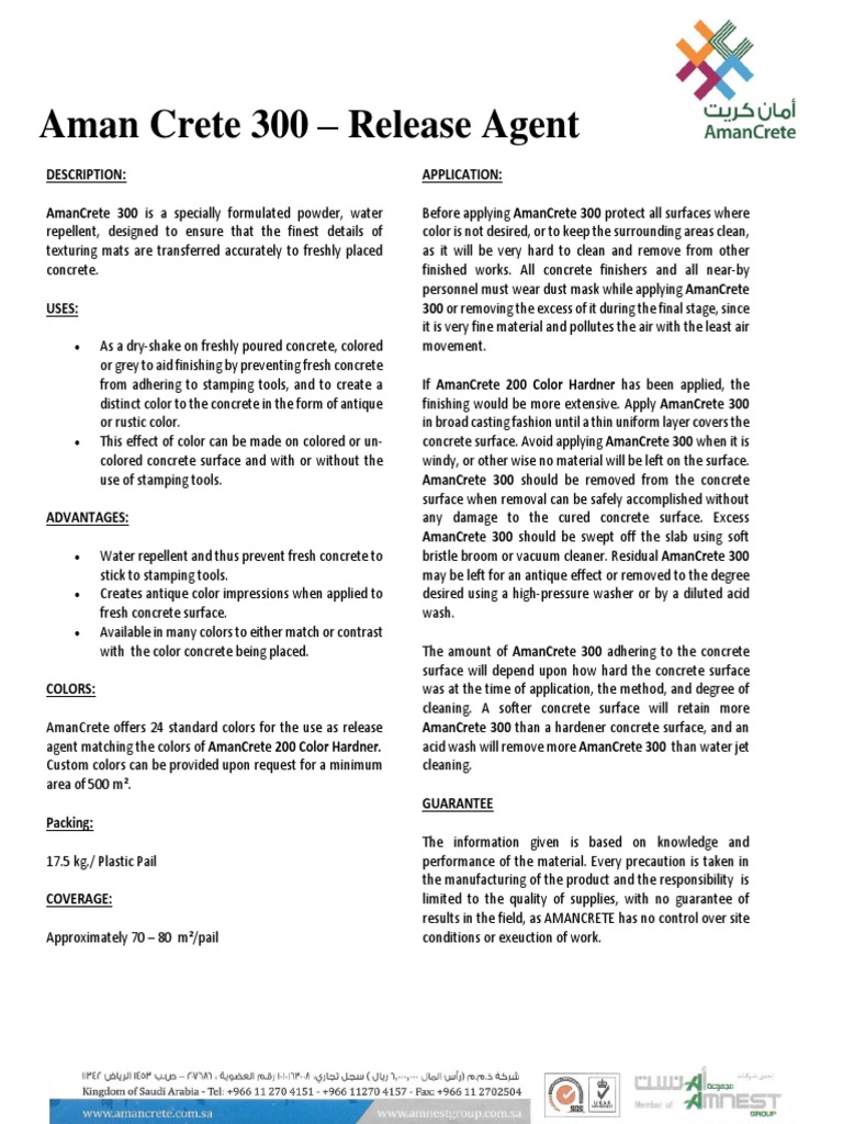 Release Agent Tds Pdf