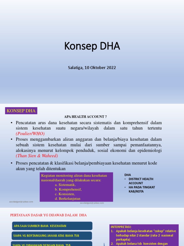 Konsep District Health Account (DHA) | PDF