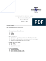 Pré-teste de conhecimentos acerca da temática de comportamentos de risco