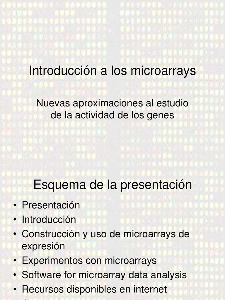 Clase Microarrays | PDF | Adn Microarray | Bioinformática
