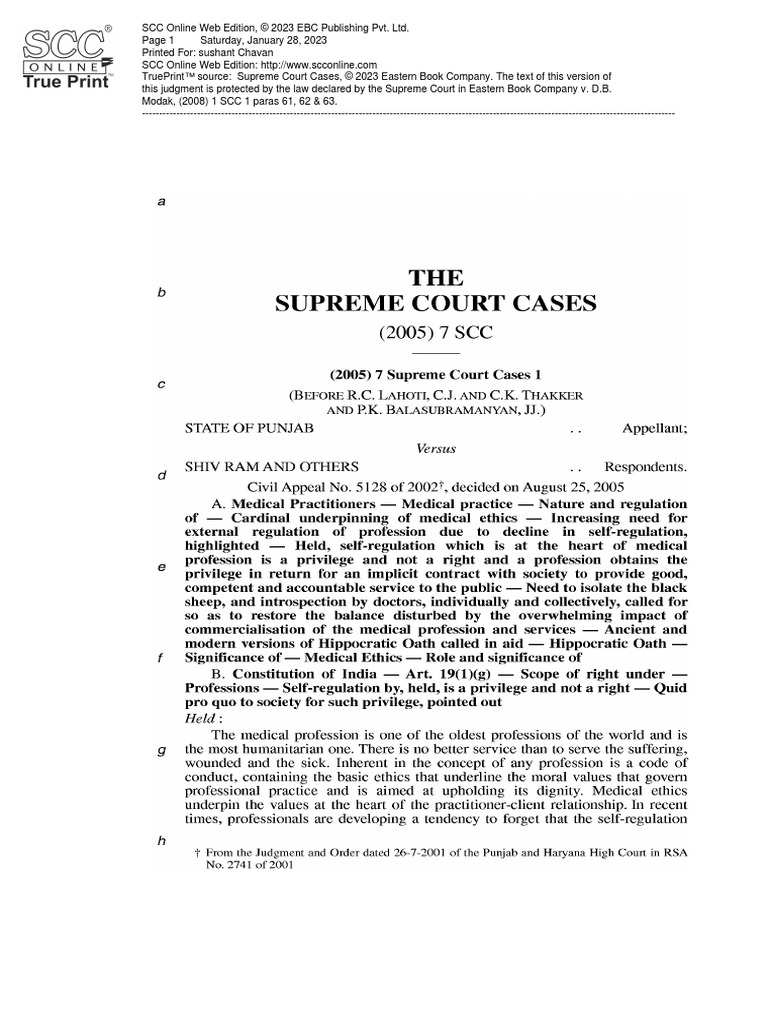 Modak Judgment Analysis: SCC 2008 | PDF | Separation Of Powers | United ...