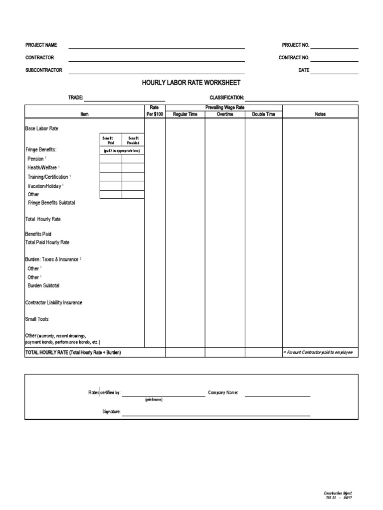 3 - Hourly Labor | PDF