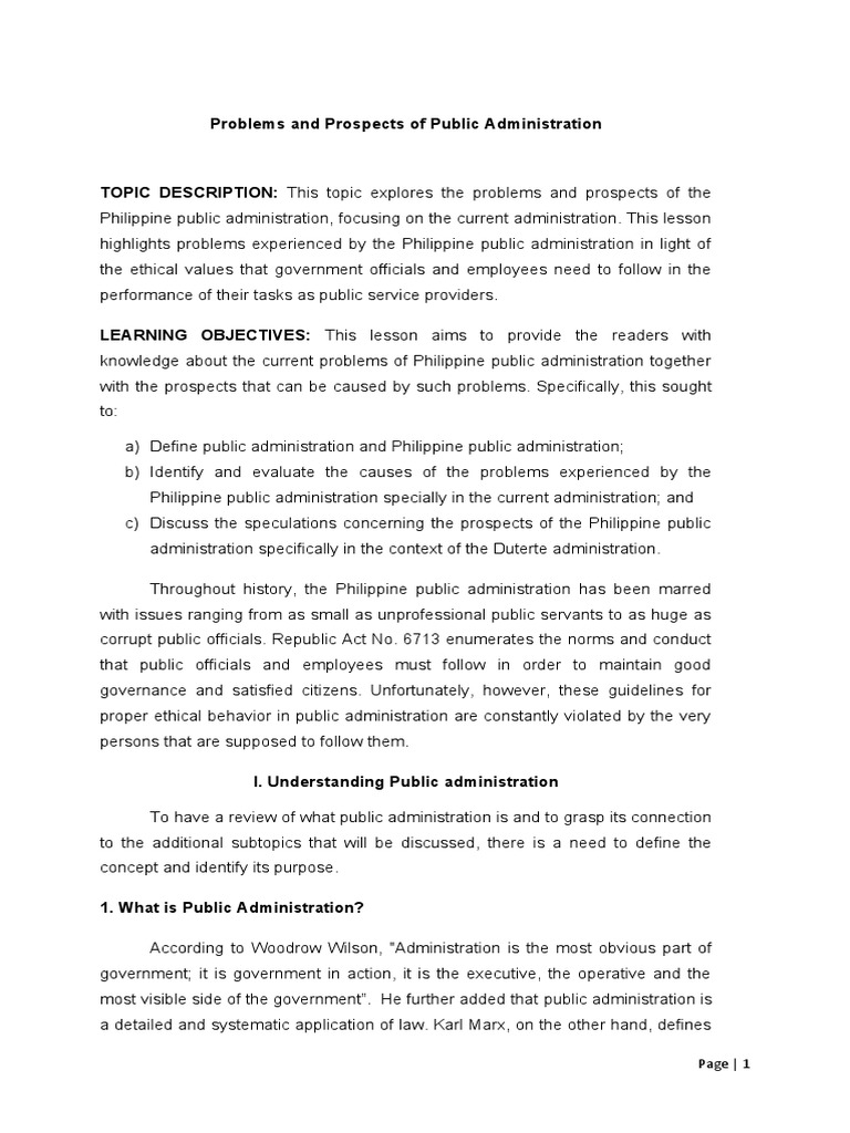 Challenges in Philippine Public Administration | PDF | Crisis ...