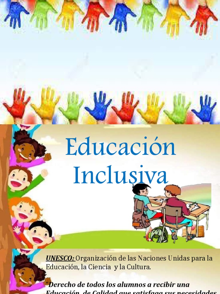 Educación Inclusiva según UNESCO | PDF | Método de enseñanza ...