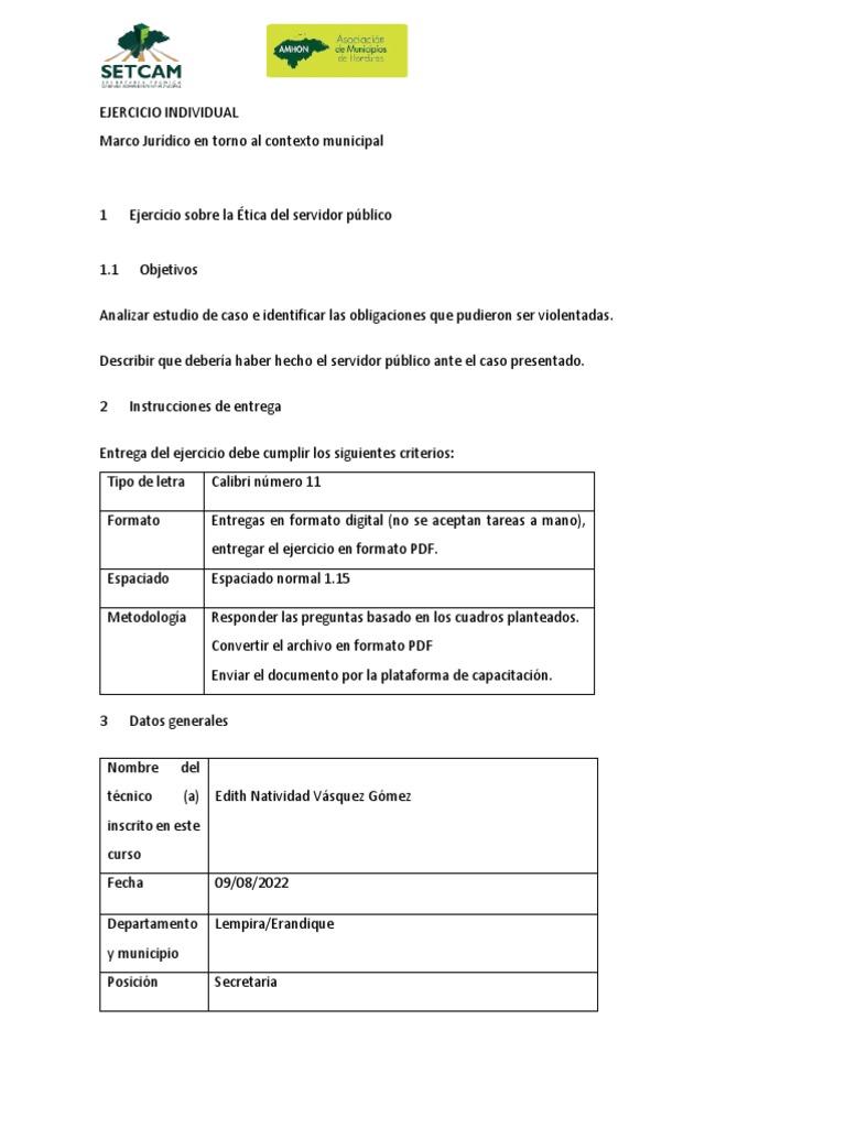 Ejemplo De Etica Del Servidor Publico Pdf Servidor Computación