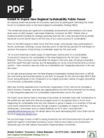 MediaRelease_Exhibit to Inspire New England Sustainability Public Forum_14Nov2010