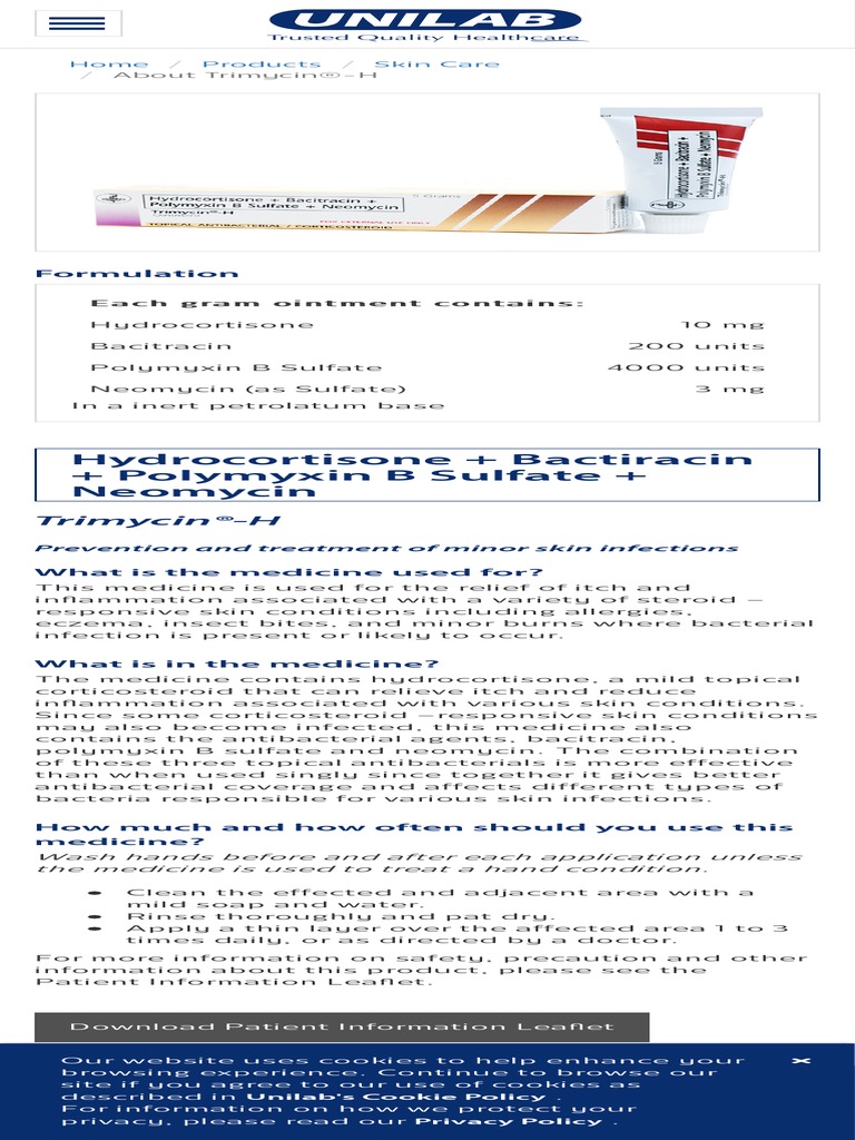 TrimycinH Topical Antibacterial Ointment Unilab PDF