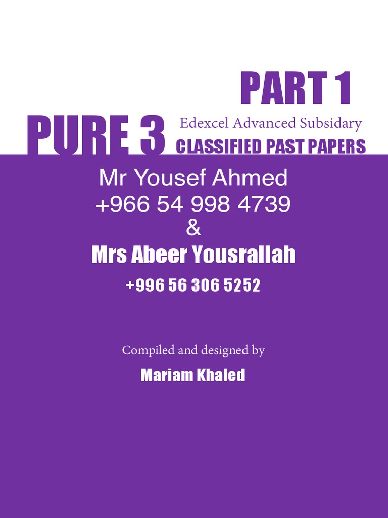 Edexcel A2 Pure Maths Past Papers | PDF | Function (Mathematics ...