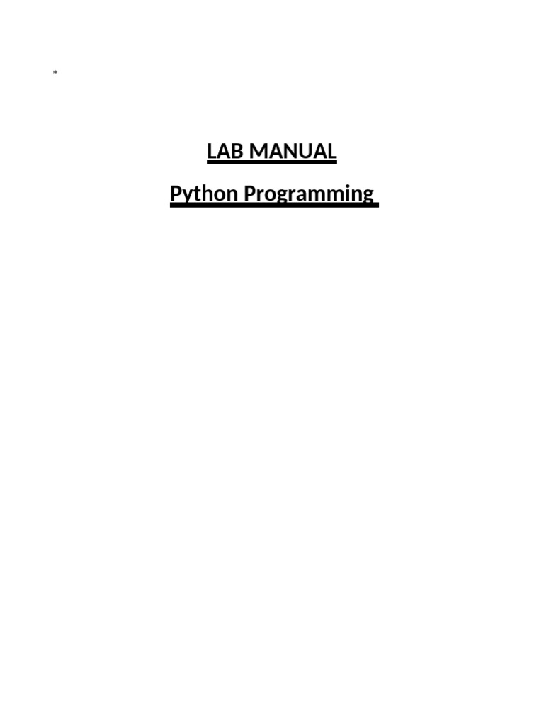 Analysis of Programming Concepts Through Python Lab Exercises PDF