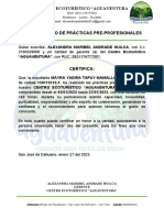 Formato Certificado de Prácticas Pre-Profesionales