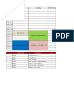 Weekly Class Schedule and Study Plan