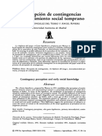 La Percepción de Contingencias y El Conocimiento Social Temprano