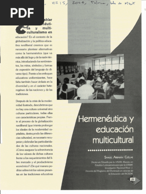  Hermenéutica y Educación Multicultural