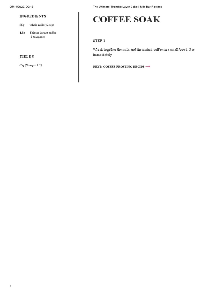 The Ultimate Tiramisu Layer Cake COFFEE SOAK PDF