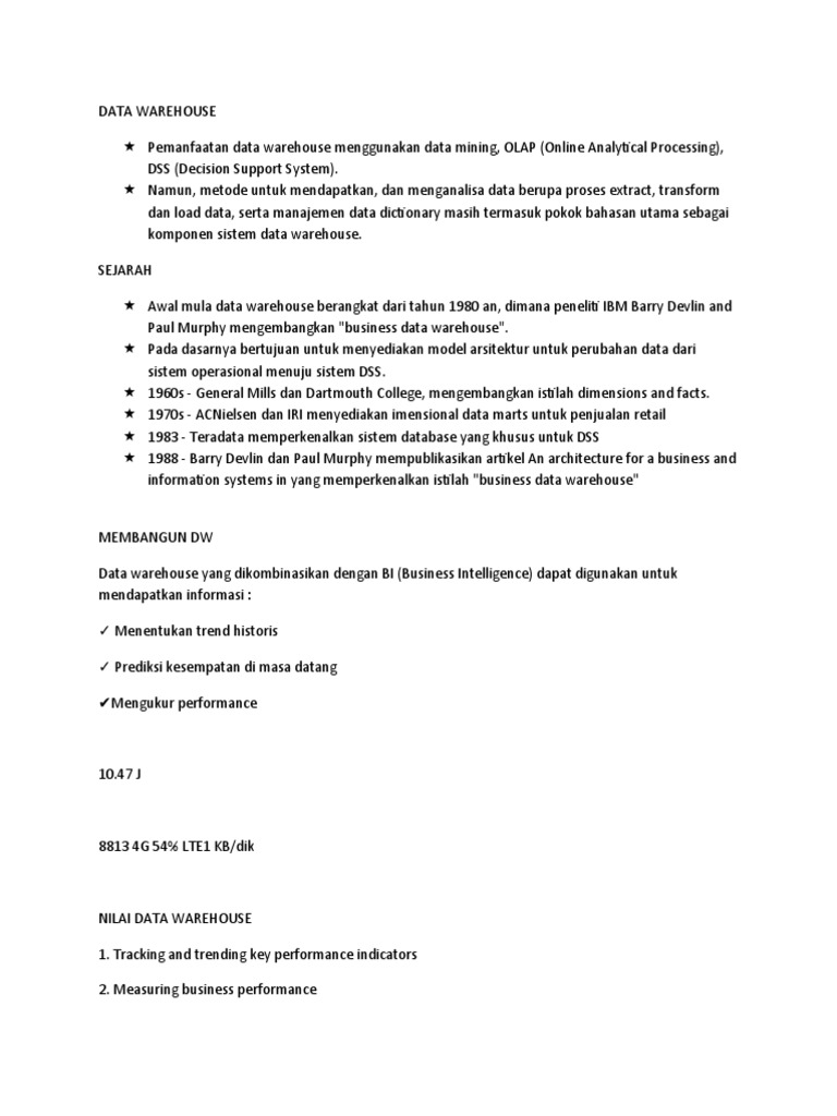 Memahami Data Warehouse dan Big Data | PDF