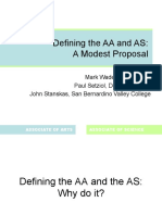 Defining The AA and AS: A Modest Proposal