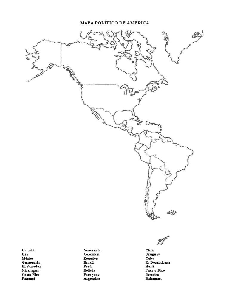 Mapa Politico de América Con Capitales | PDF