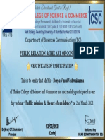 PR certificate for Deepa Vinod Vishwakarma