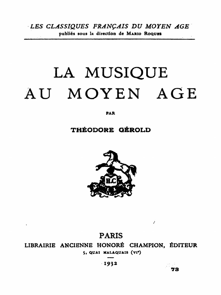 La Musique Au Moyen Âge (Théodore