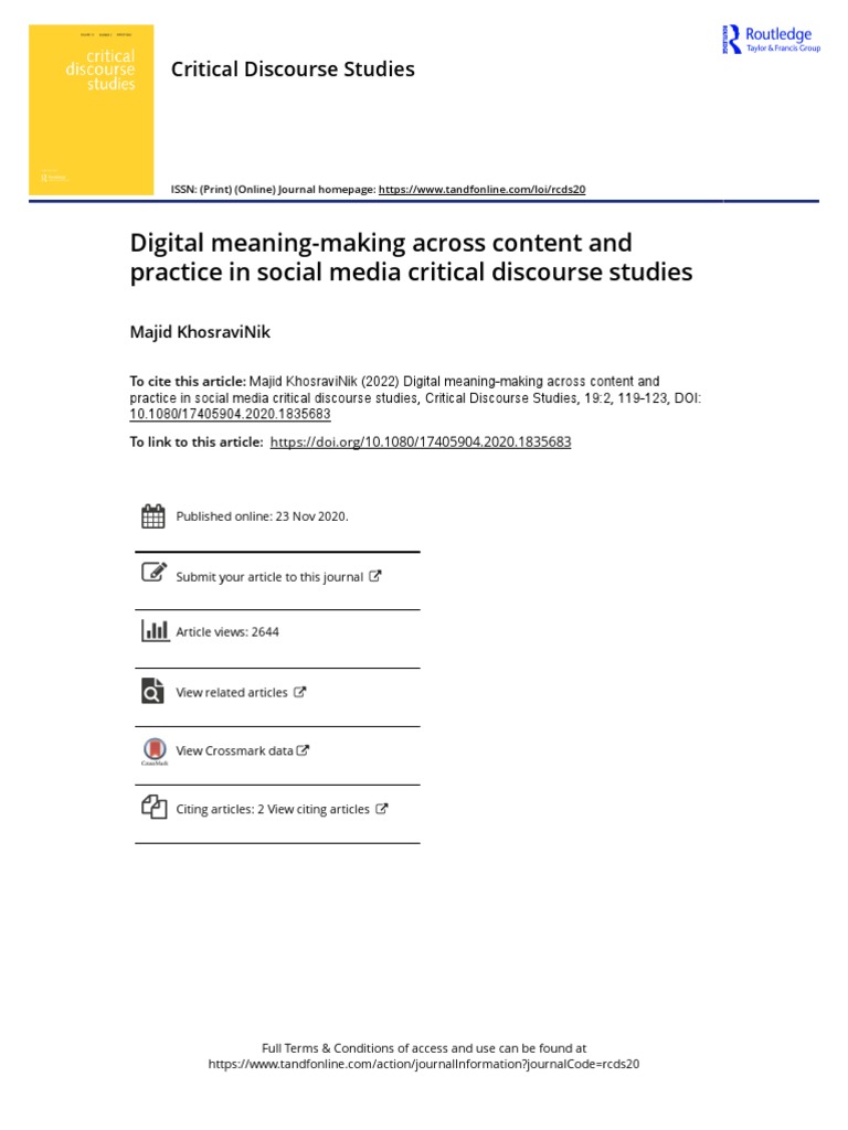Digital MeaningMaking Across Content and Practice in Social Media