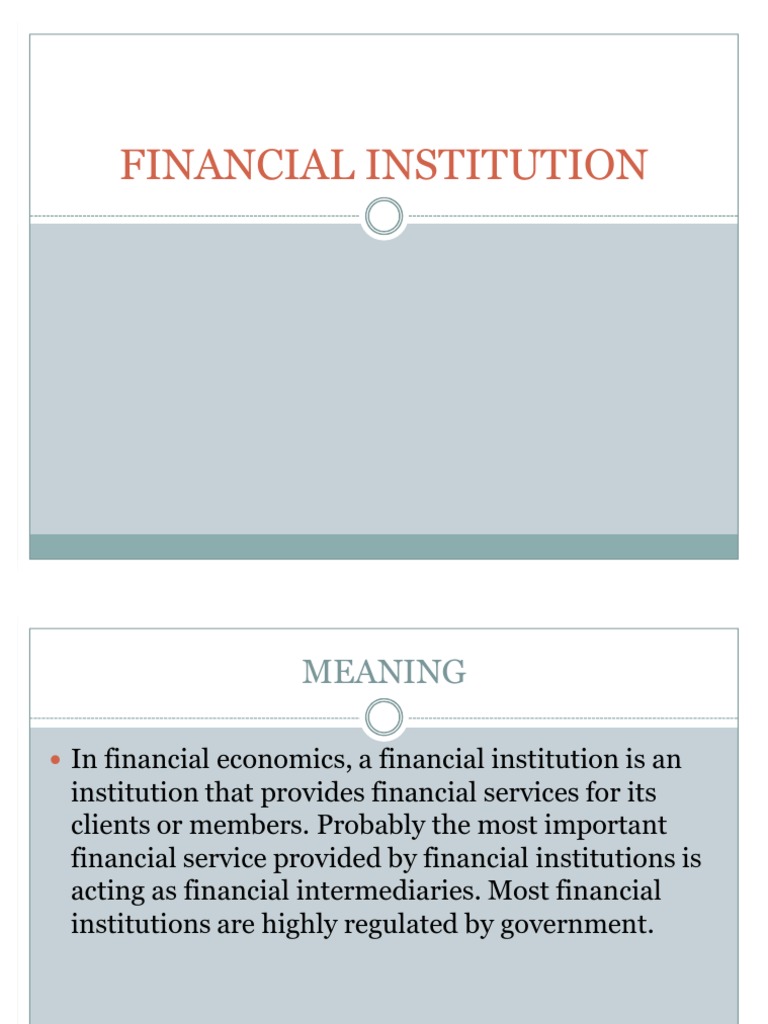 essay on financial institutions in india