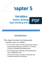 Variables: Names, Bindings, Type Checking and Scope