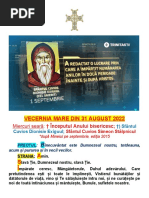 Vecernia 31.08.2022, Miercuri Seară, Sf.cuv. Dionisie Exiguul