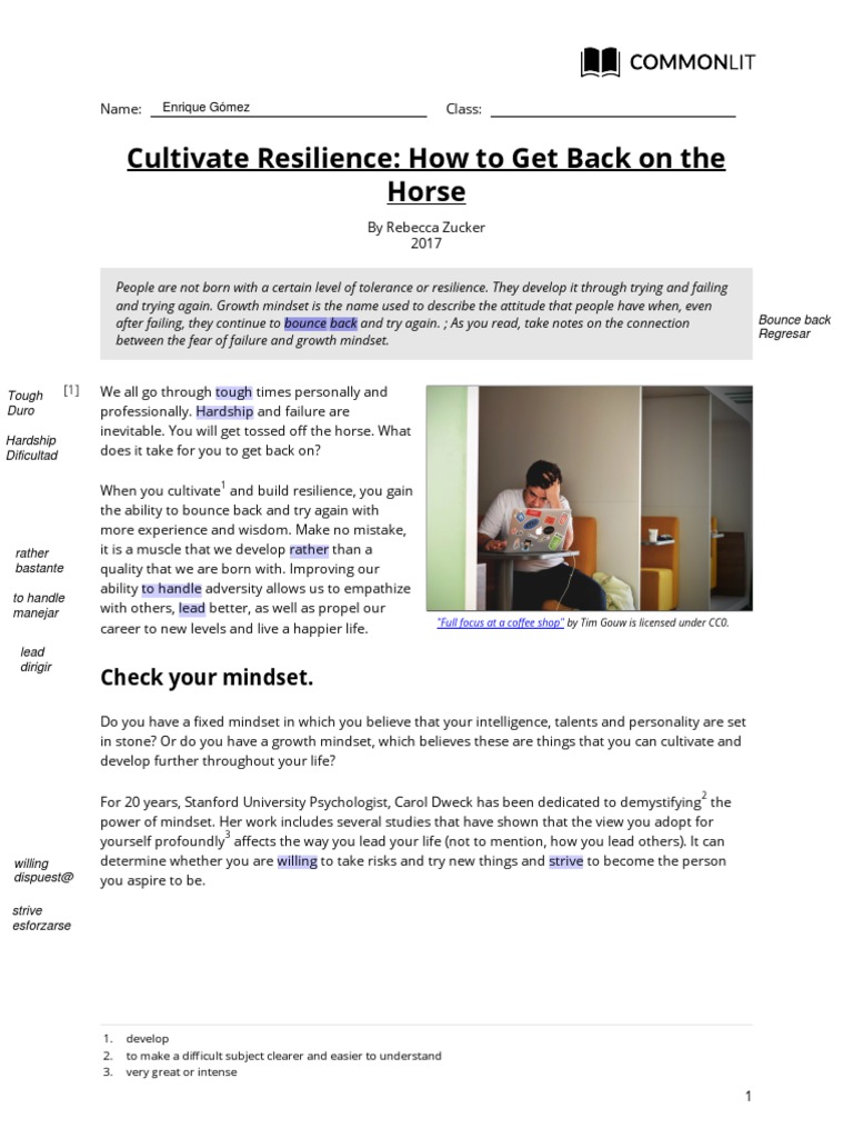 Cultivate Resilience | PDF