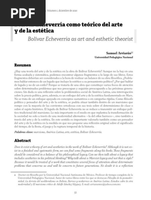 Bolívar Echeverría como teórico del arte y de la estética