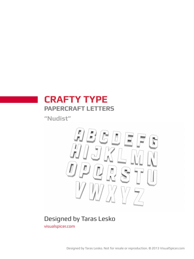 CraftyType Nudist Letters | PDF | Communication Design | Printing