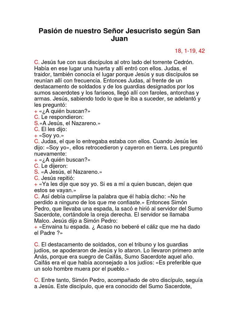 La Pasión de Cristo según San Juan | PDF | Jesús | Poncio Pilato