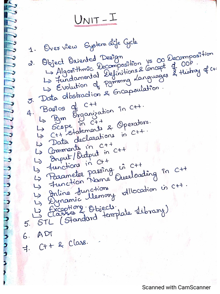 Ds C++ Unit 1 Notes | PDF