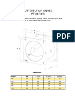Butterfly Air Valves VF Series Dimensions