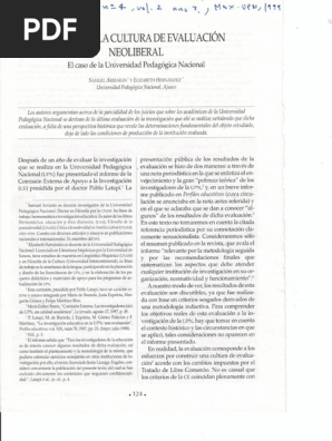 Crítica de la cultura de evaluación neoliberal. El caso de la Universidad Pedagógica Nacional