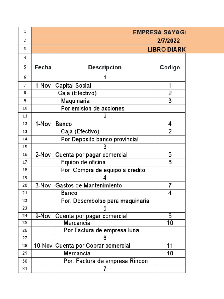 Ejercicios Libro Diario Pdf