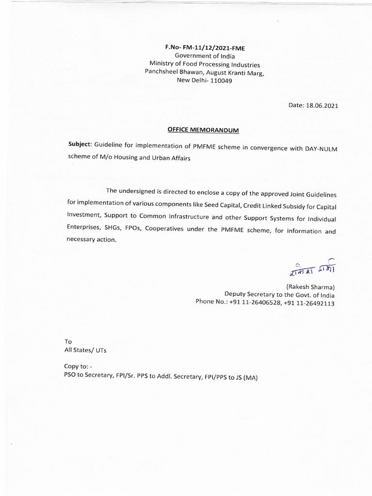 Pmfme Scheme Malayalam Pdf